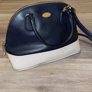 Coach Sierra Satchel in Navy and White